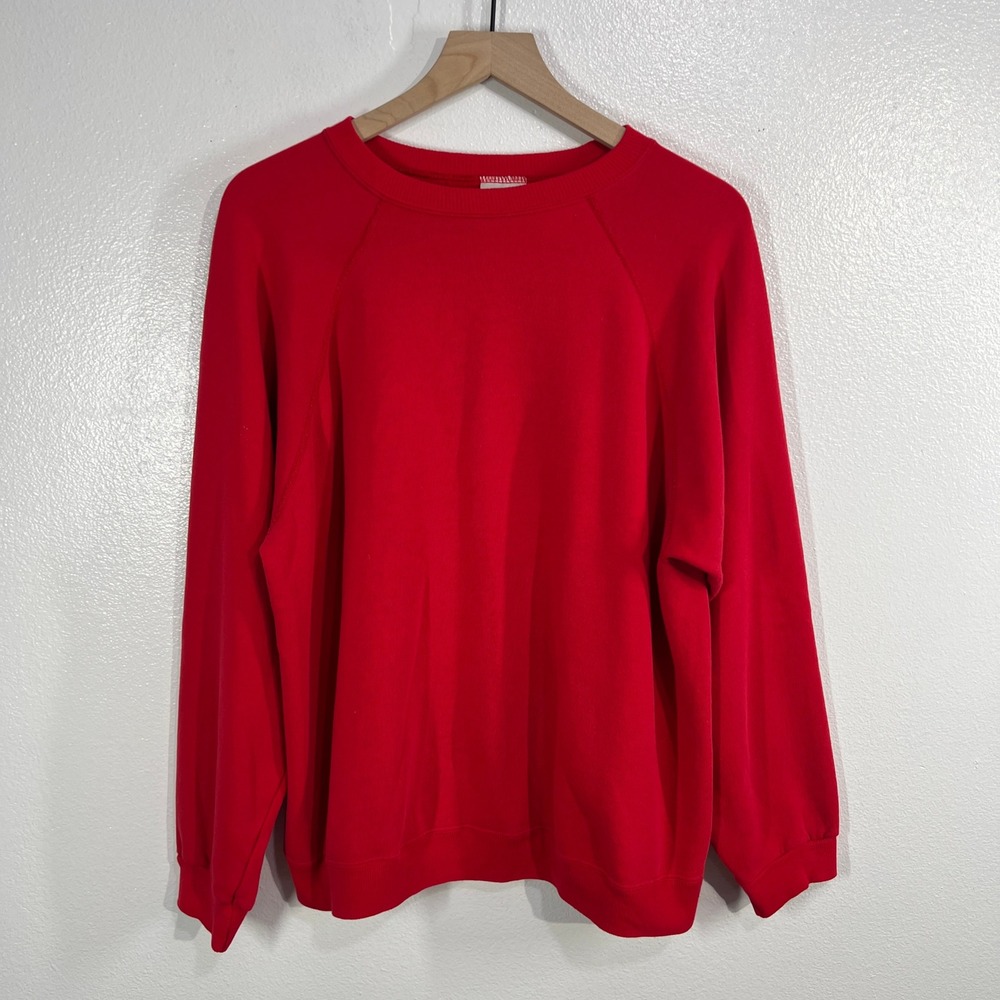 Vintage. Hanes‎ Sport Red Crewneck Sweatshirt XL Men USA Made Cotton Blend